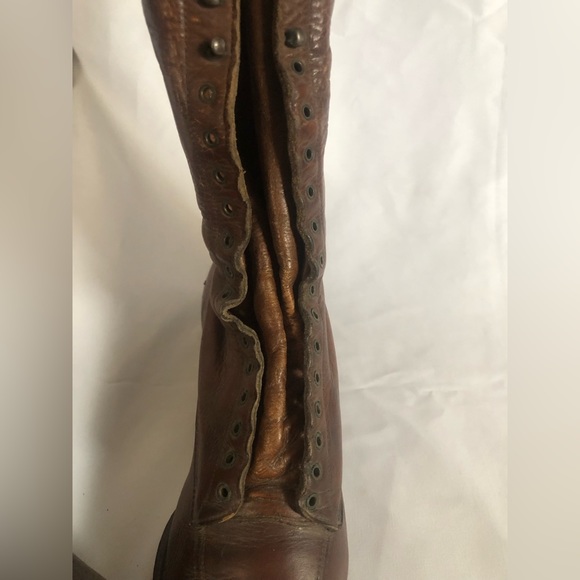 Vintage Equestrian Leather Tall Knee Lace Up Horse RIding Boots Women Sz 10 - Picture 6 of 13
